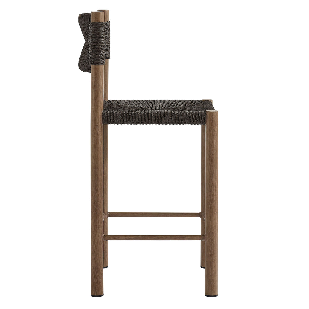 Cortland Outdoor Rattan and Aluminum Counter Stools Set of 2
