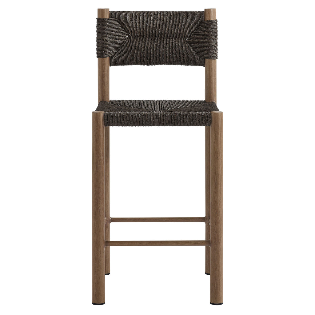 Cortland Outdoor Rattan and Aluminum Counter Stools Set of 2