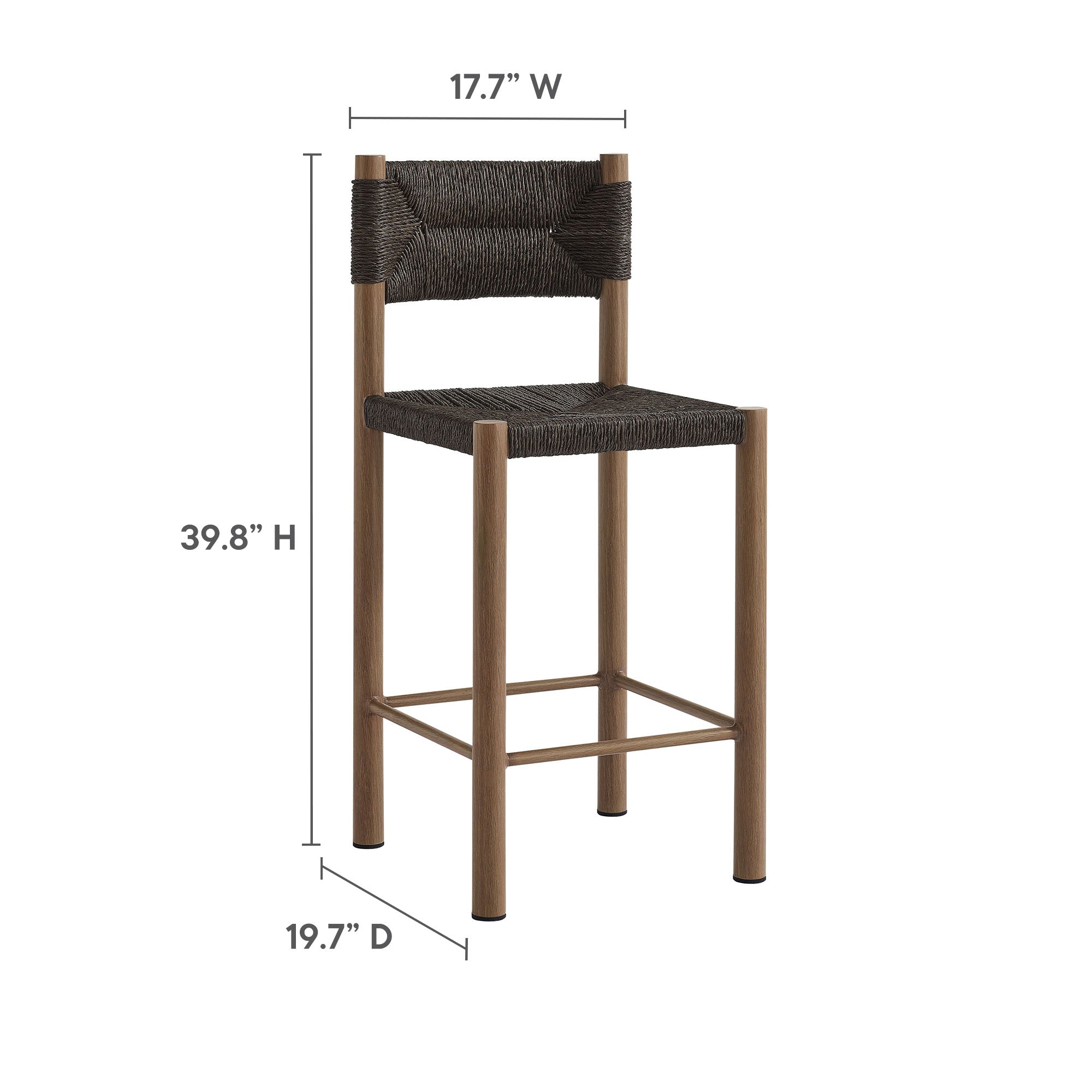 Cortland Outdoor Rattan and Aluminum Counter Stools Set of 2