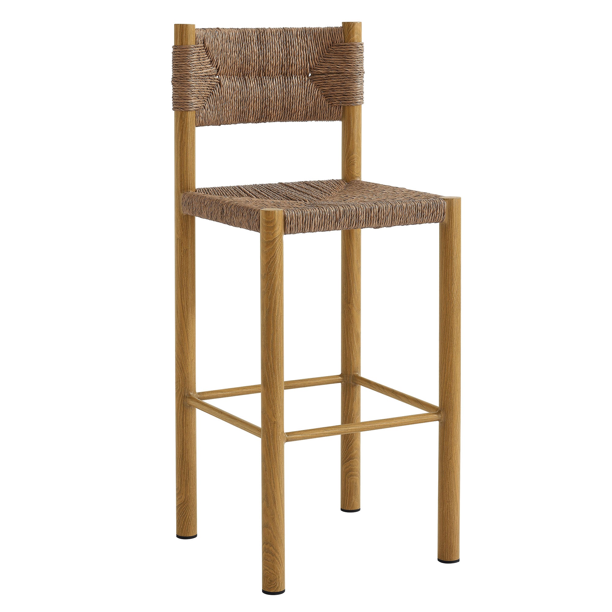 Cortland Outdoor Rattan and Aluminum Bar Stools Set of 2