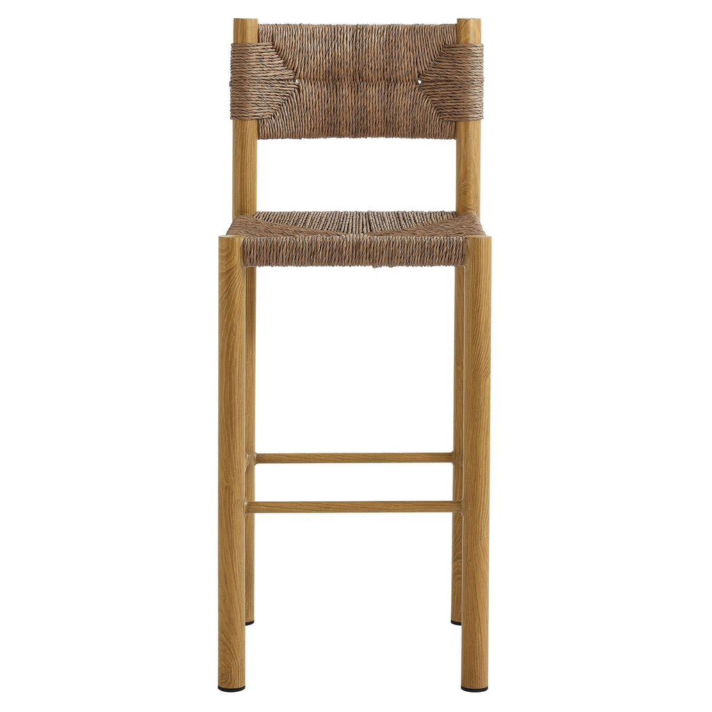 Cortland Outdoor Rattan and Aluminum Bar Stools Set of 2
