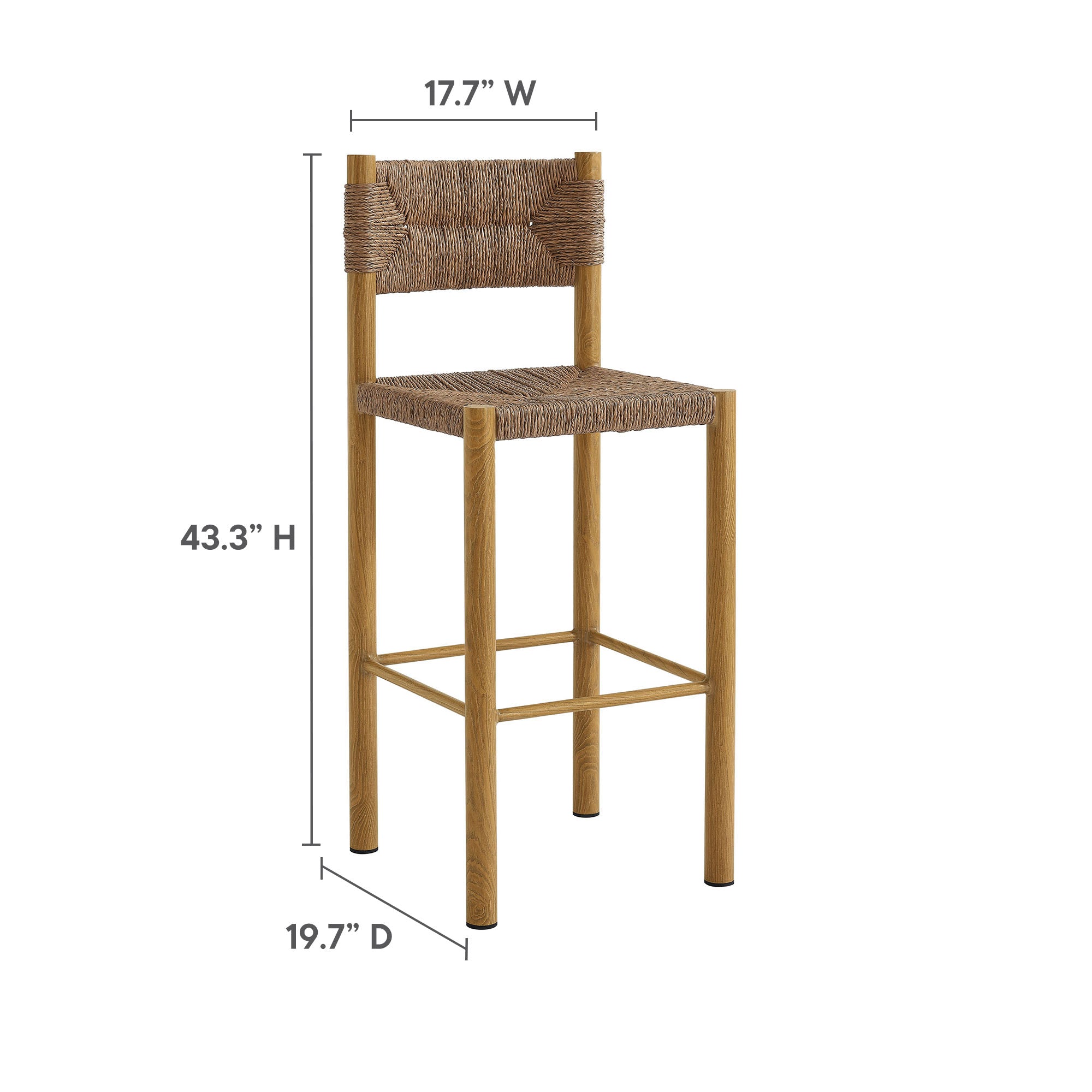 Cortland Outdoor Rattan and Aluminum Bar Stools Set of 2