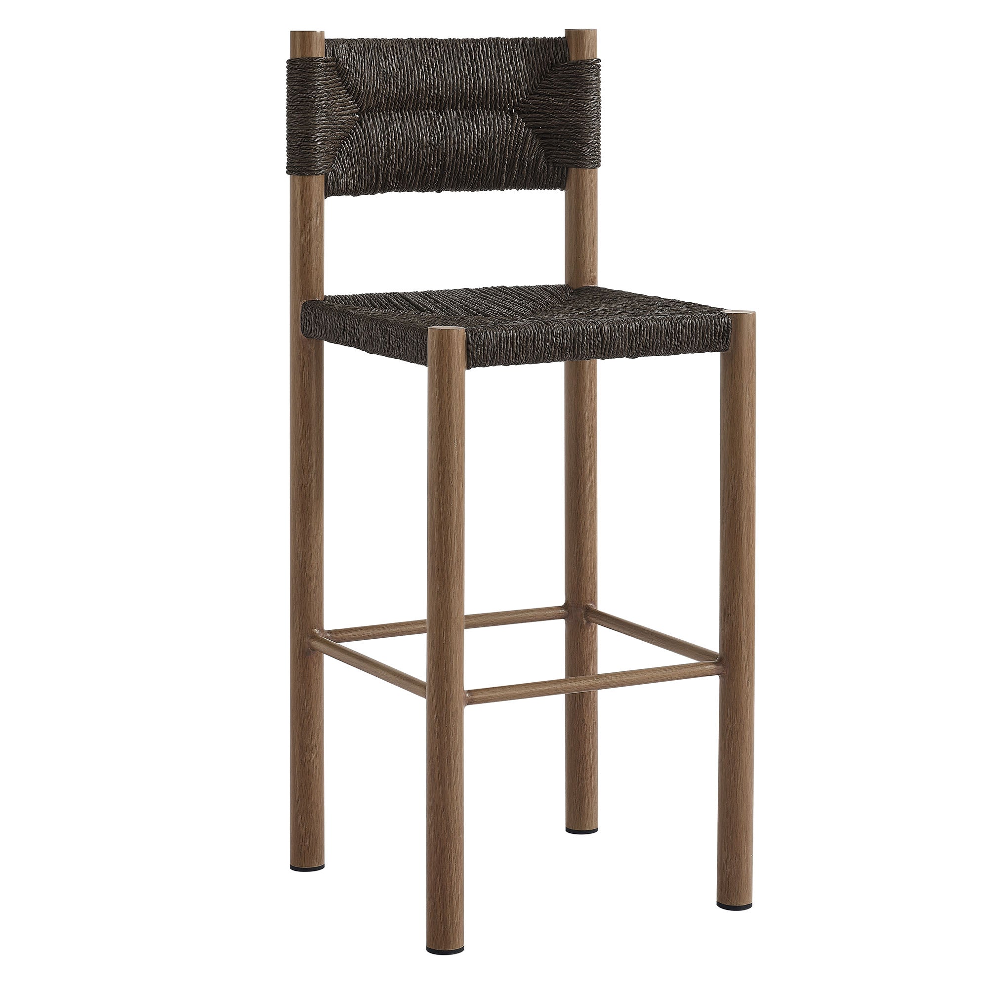 Cortland Outdoor Rattan and Aluminum Bar Stools Set of 2
