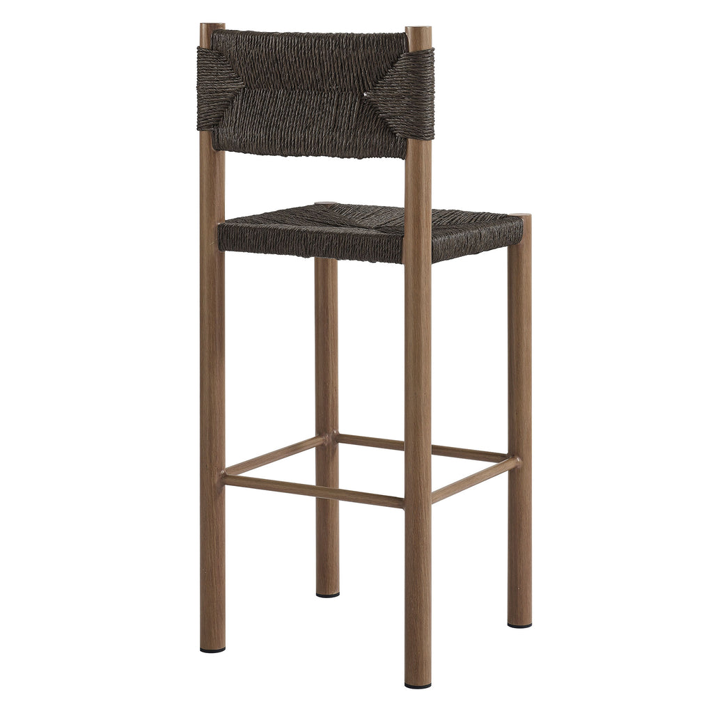 Cortland Outdoor Rattan and Aluminum Bar Stools Set of 2