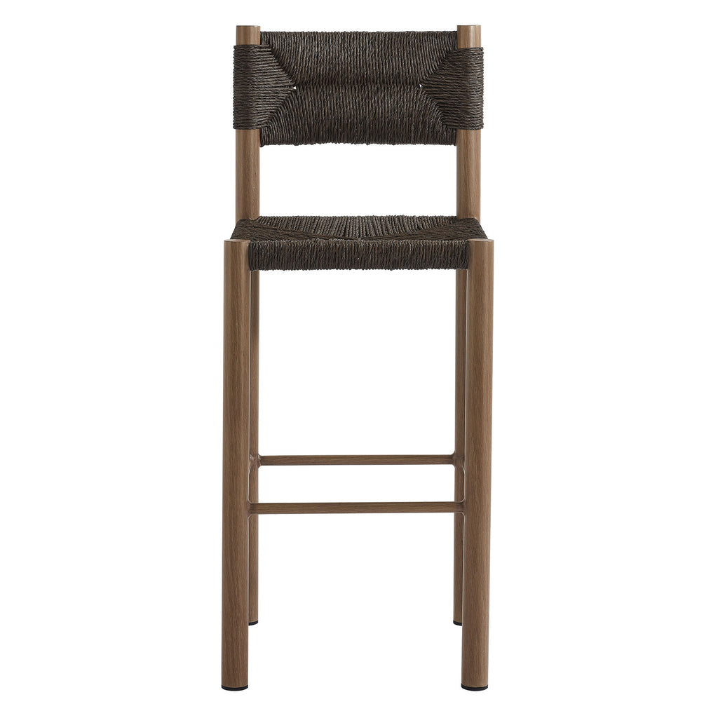 Cortland Outdoor Rattan and Aluminum Bar Stools Set of 2