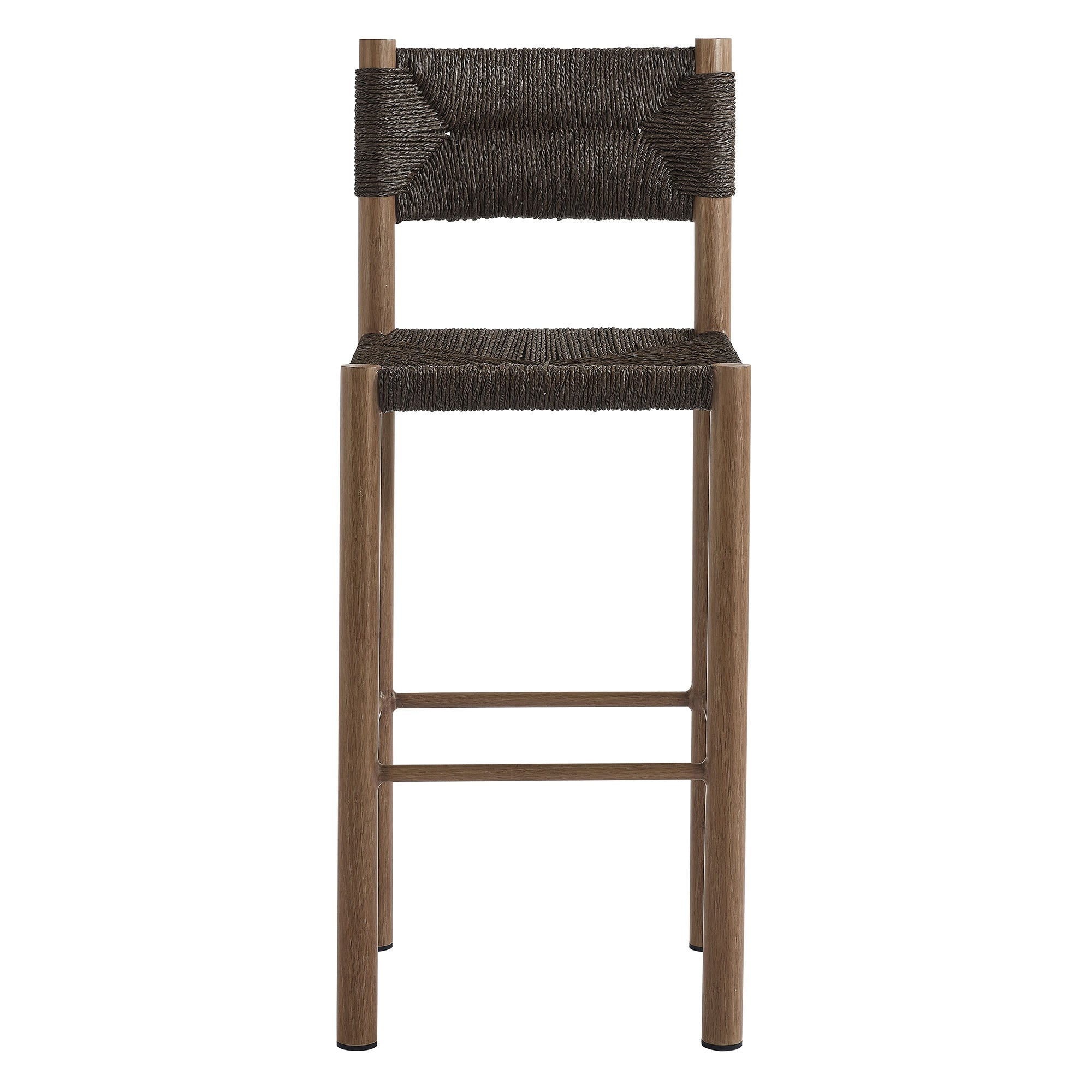 Cortland Outdoor Rattan and Aluminum Bar Stools Set of 2
