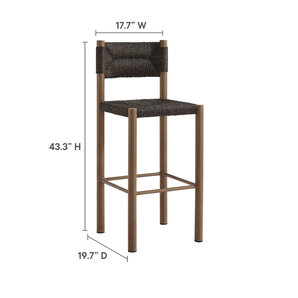 Cortland Outdoor Rattan and Aluminum Bar Stools Set of 2