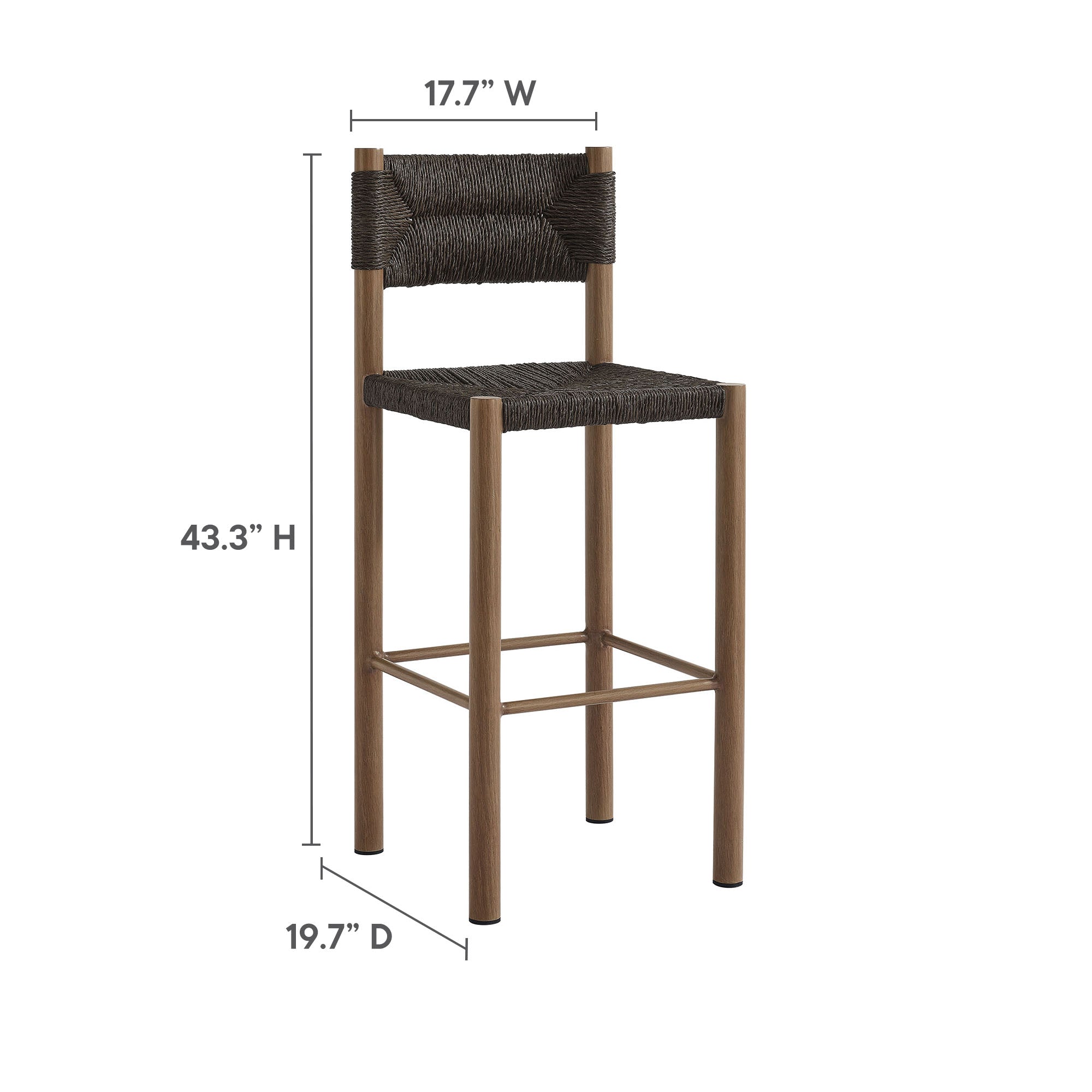 Cortland Outdoor Rattan and Aluminum Bar Stools Set of 2