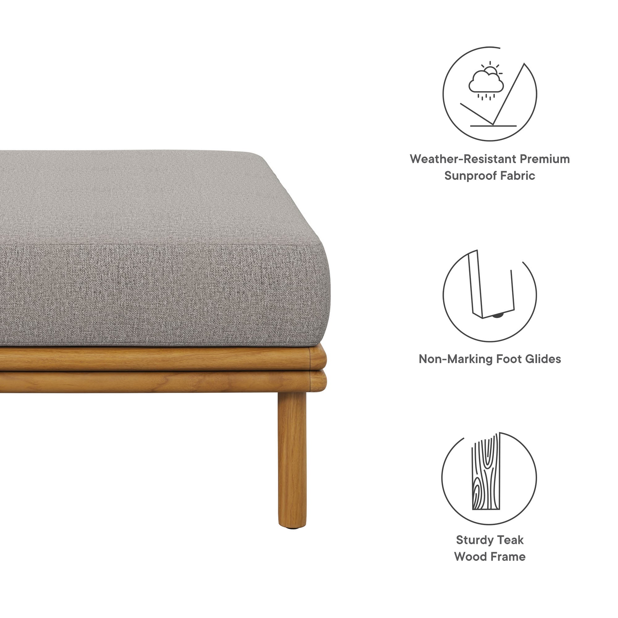 Henry Outdoor Teak Ottoman