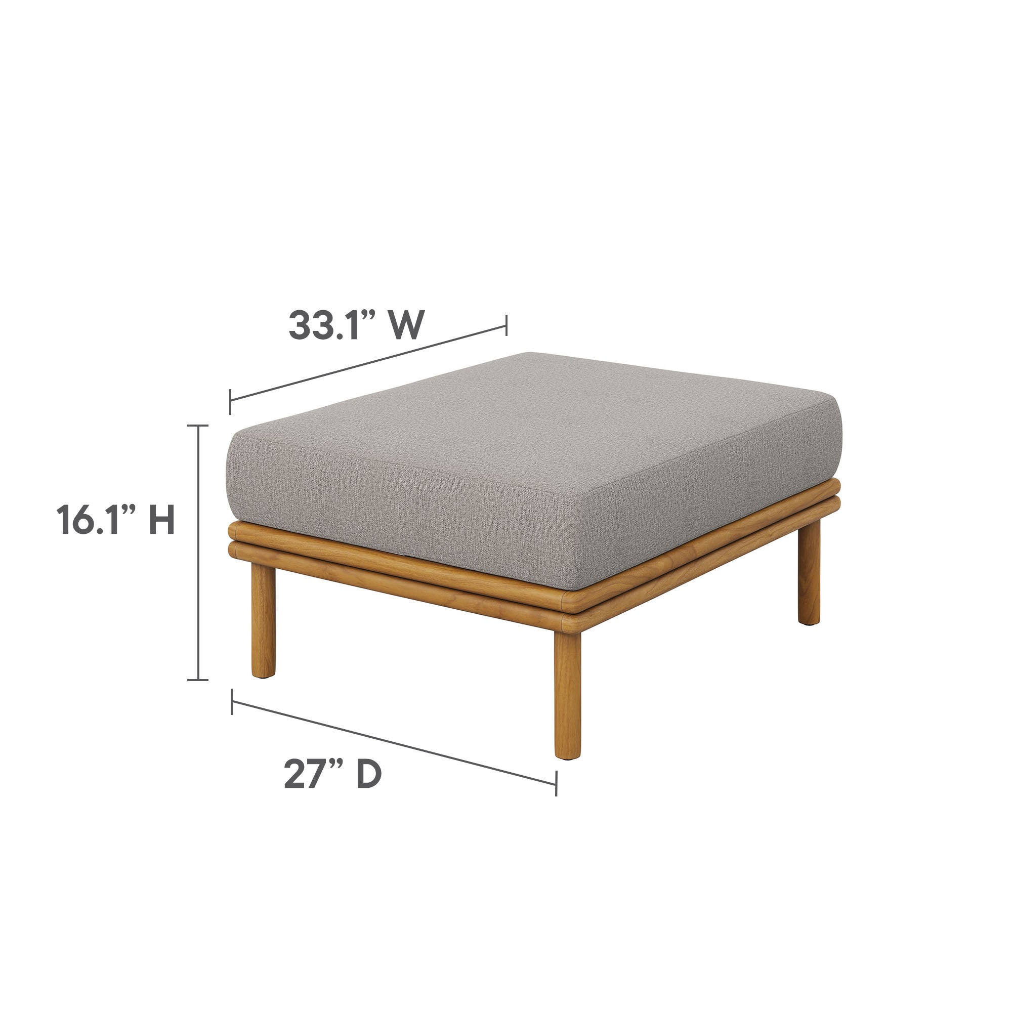 Henry Outdoor Teak Ottoman