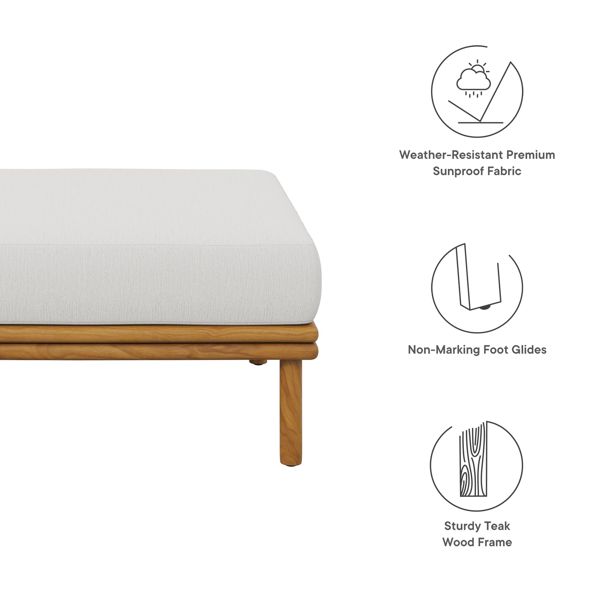 Henry Outdoor Teak Ottoman