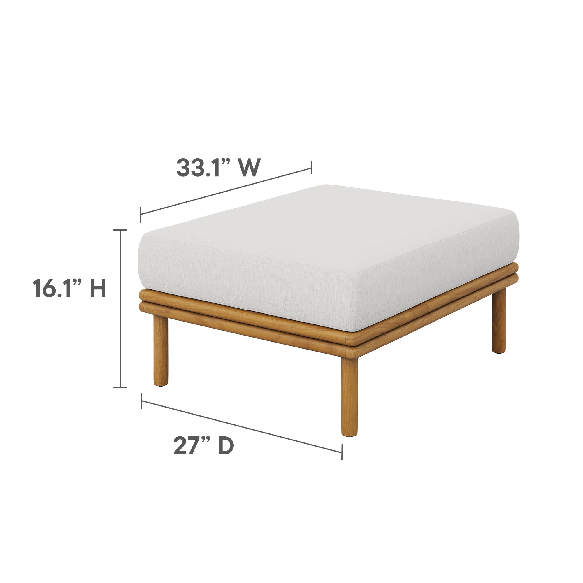 Henry Outdoor Teak Ottoman