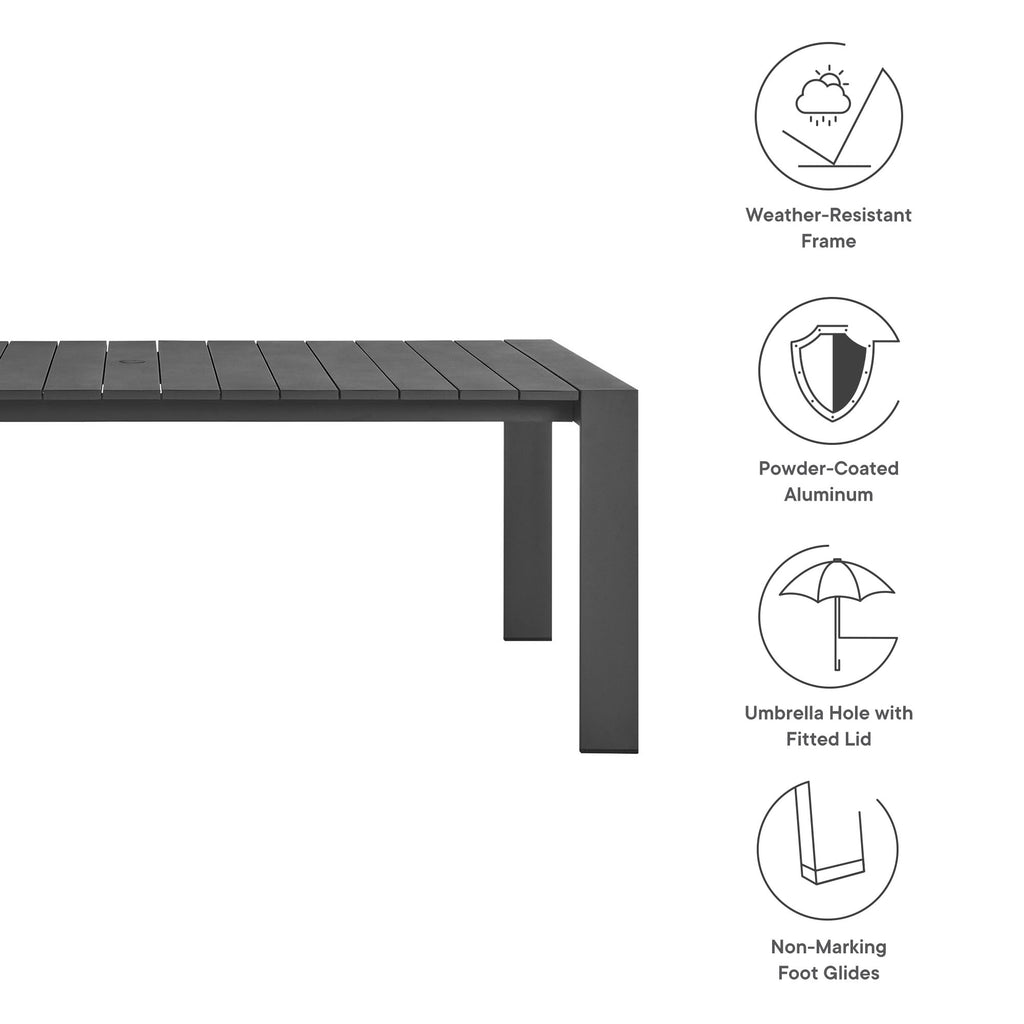 Tulsa Rectangular Outdoor Aluminum Dining Table