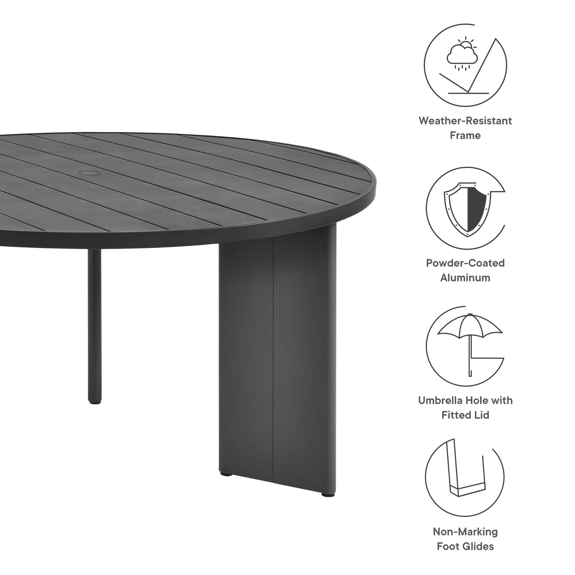 Tulsa Round Outdoor Aluminum Dining Table