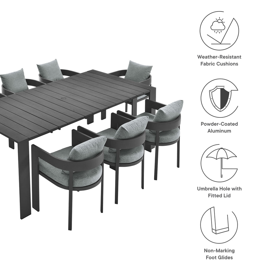 Tulsa 9 Piece Aluminum Dining Set
