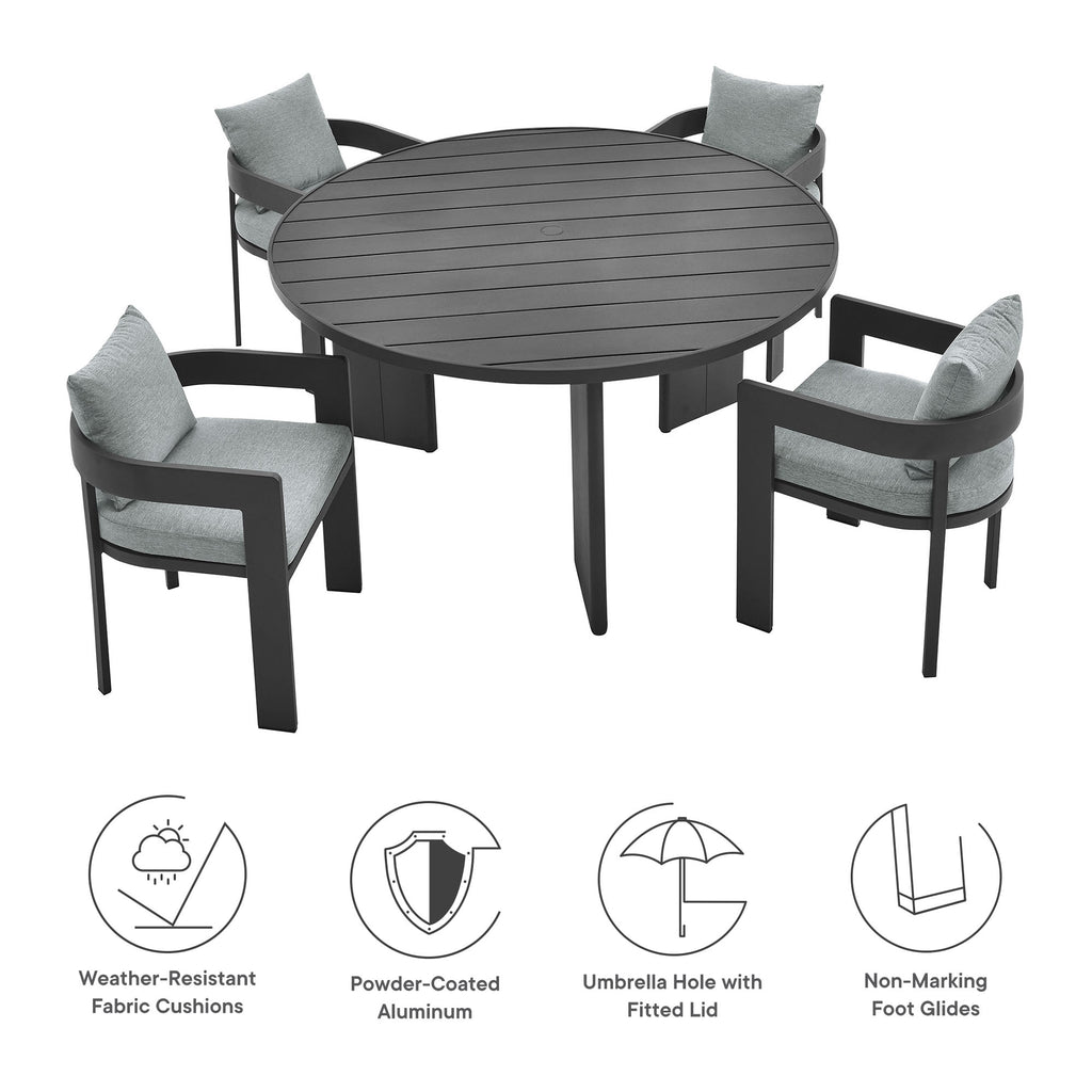 Tulsa 5 Piece Aluminum Dining Set