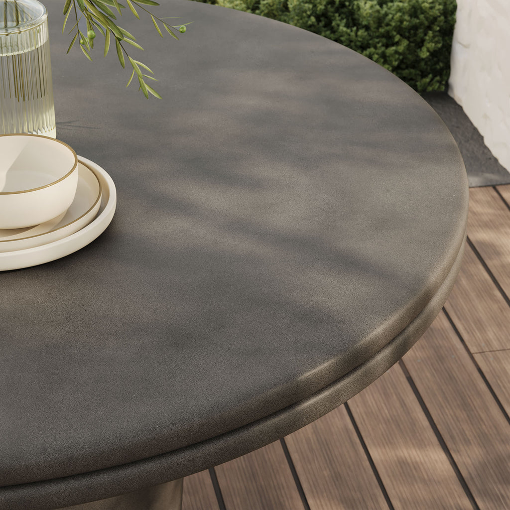Bryson 48 Inch Outdoor Concrete Round Dining Table