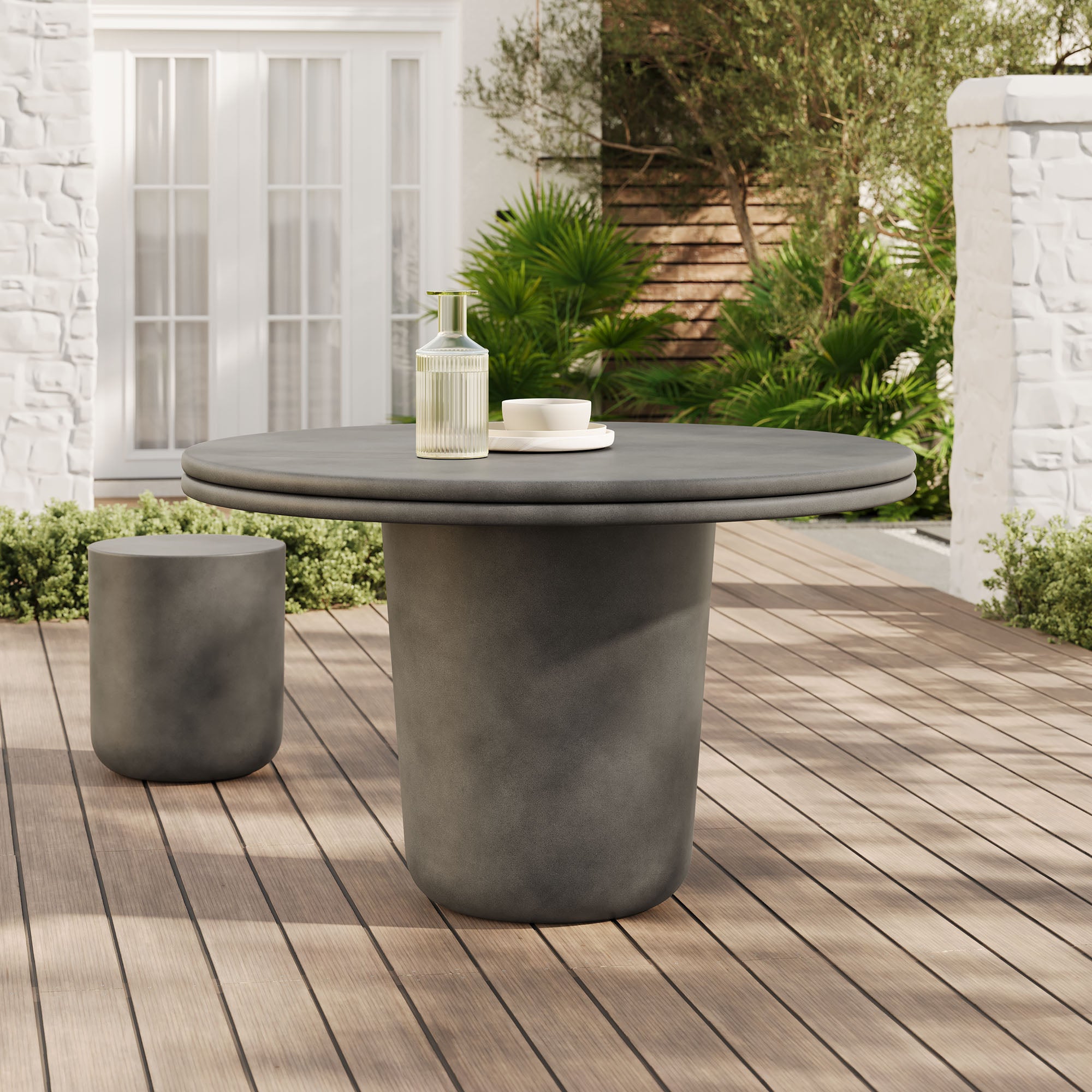 Bryson 48 Inch Outdoor Concrete Round Dining Table
