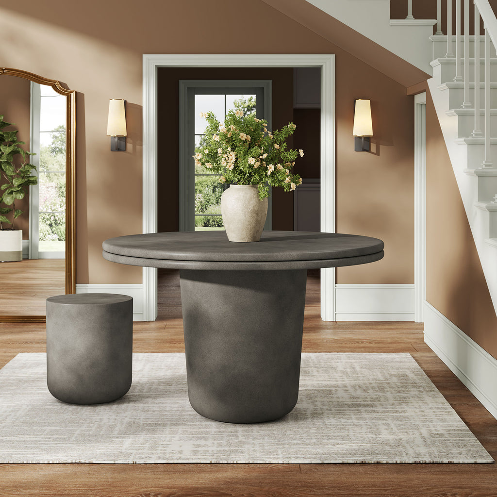 Bryson 48 Inch Outdoor Concrete Round Dining Table