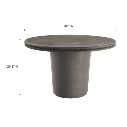 Bryson 48 Inch Outdoor Concrete Round Dining Table