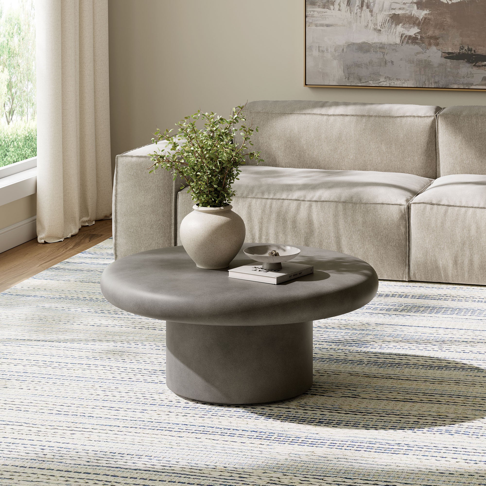 Ergos Outdoor Concrete Round Coffee Table