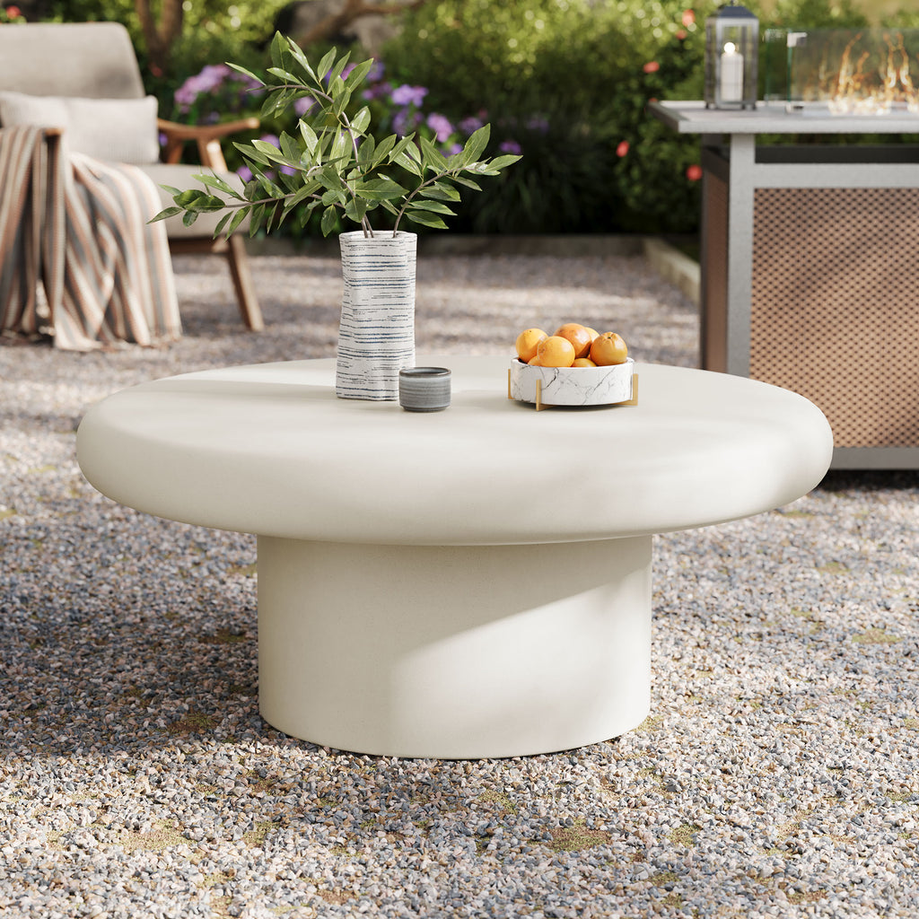 Ergos Outdoor Concrete Round Coffee Table