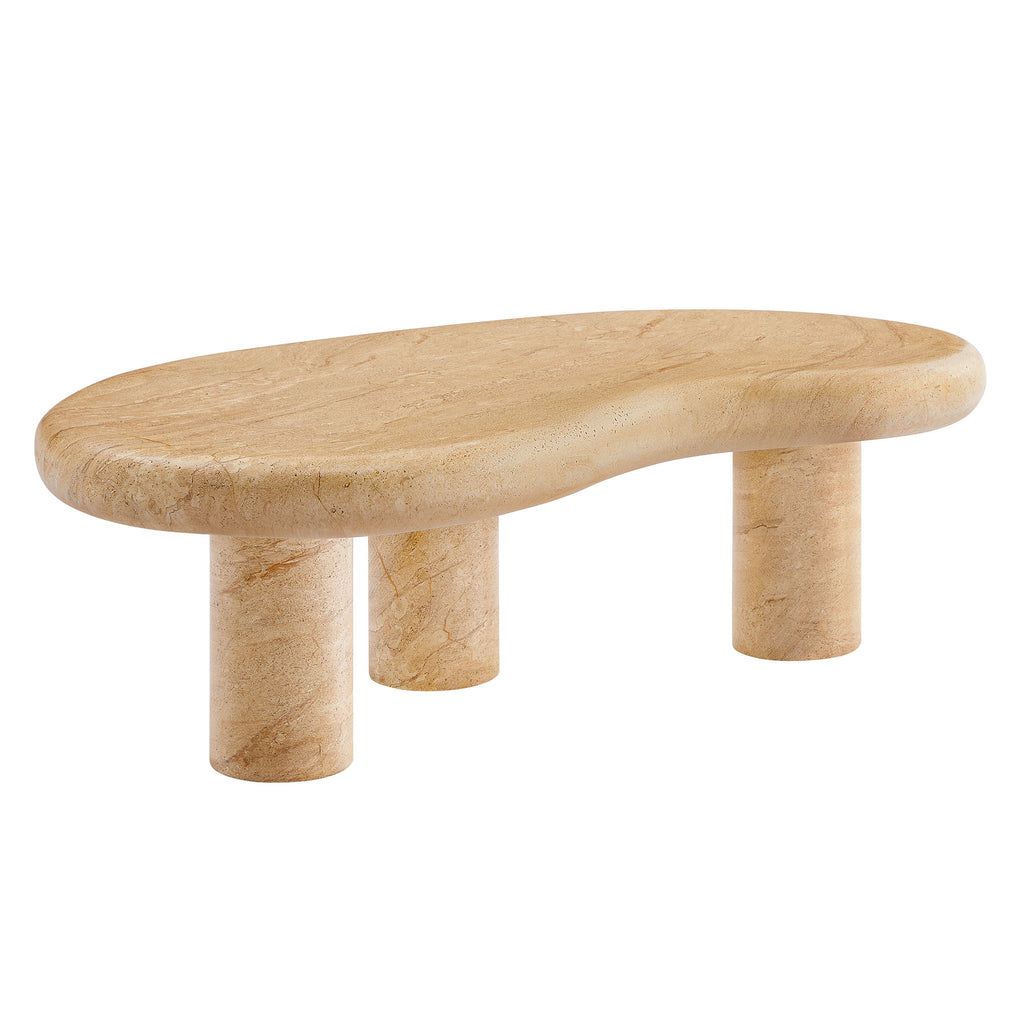 Vanessa Outdoor Faux Travertine Coffee Table