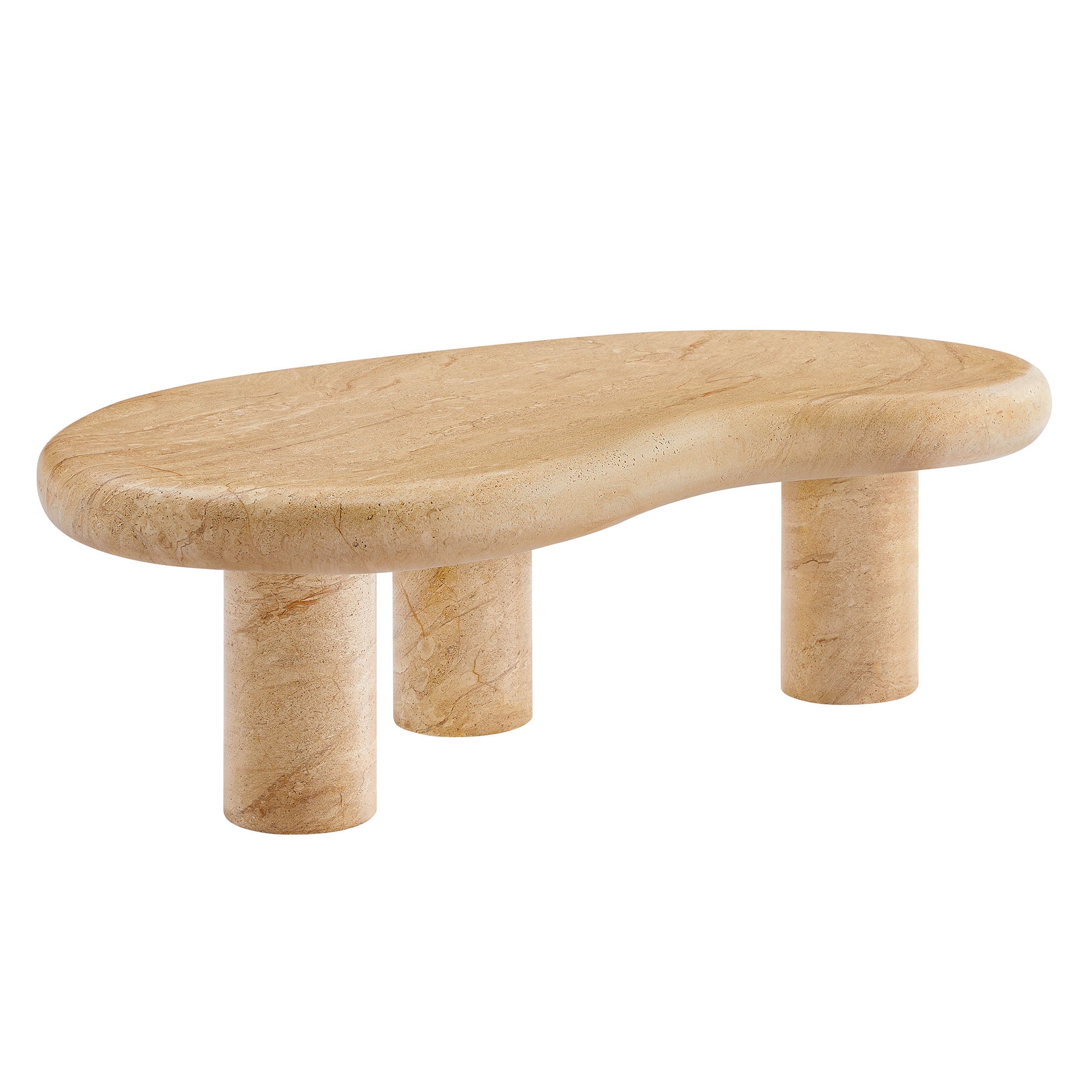 Vanessa Outdoor Faux Travertine Coffee Table