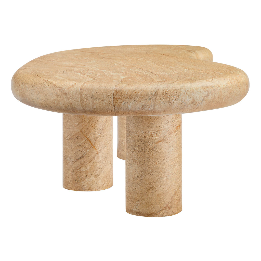 Vanessa Outdoor Faux Travertine Coffee Table