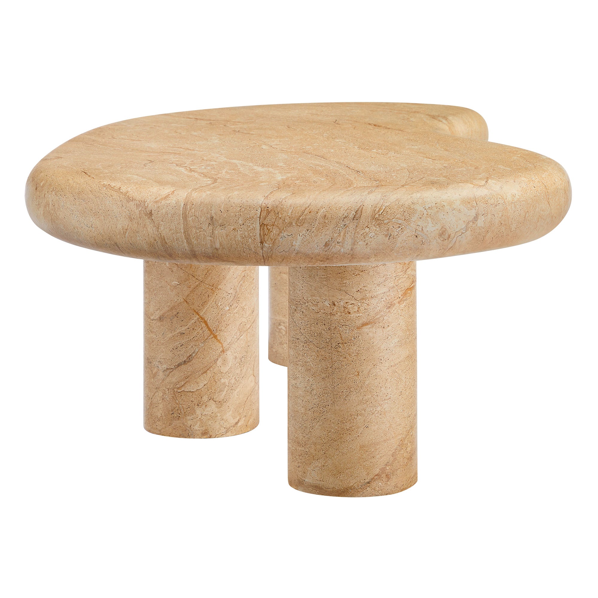 Vanessa Outdoor Faux Travertine Coffee Table
