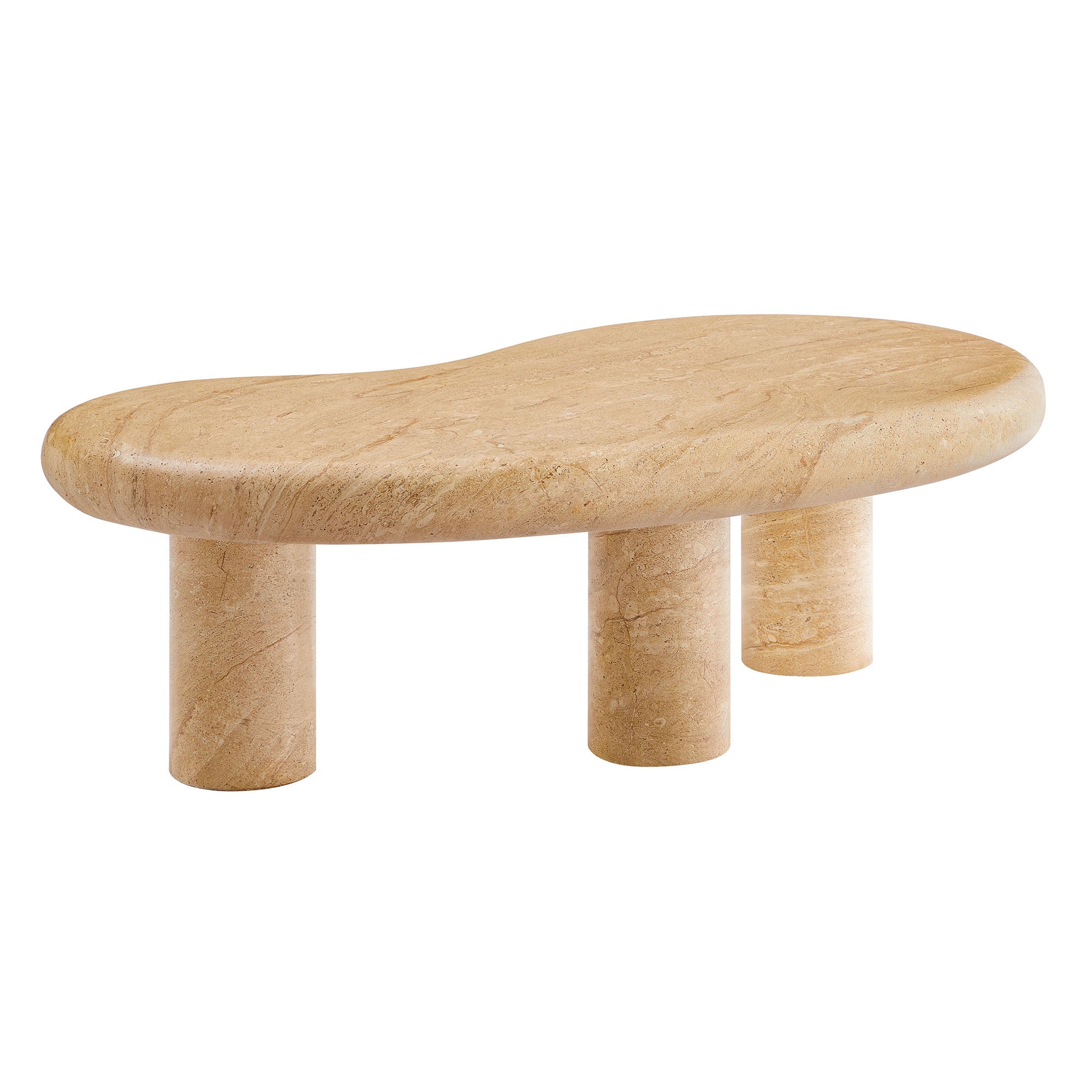 Vanessa Outdoor Faux Travertine Coffee Table