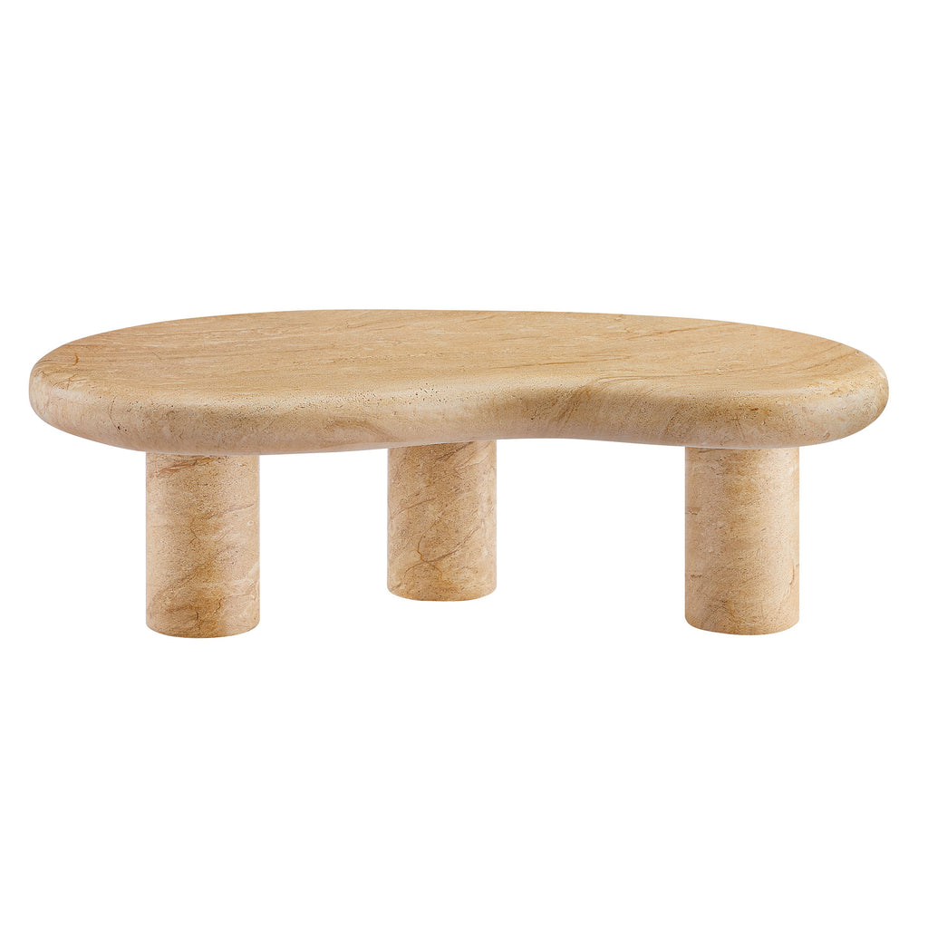 Vanessa Outdoor Faux Travertine Coffee Table