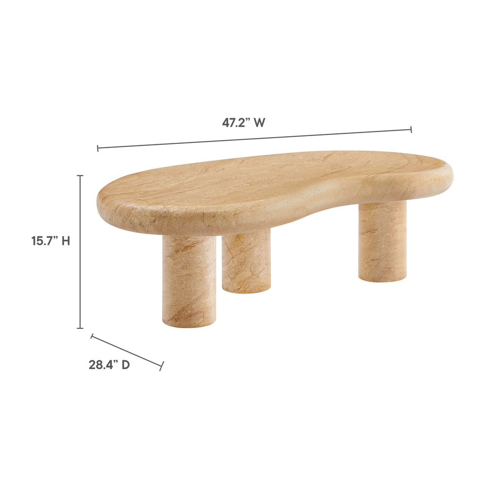Vanessa Outdoor Faux Travertine Coffee Table