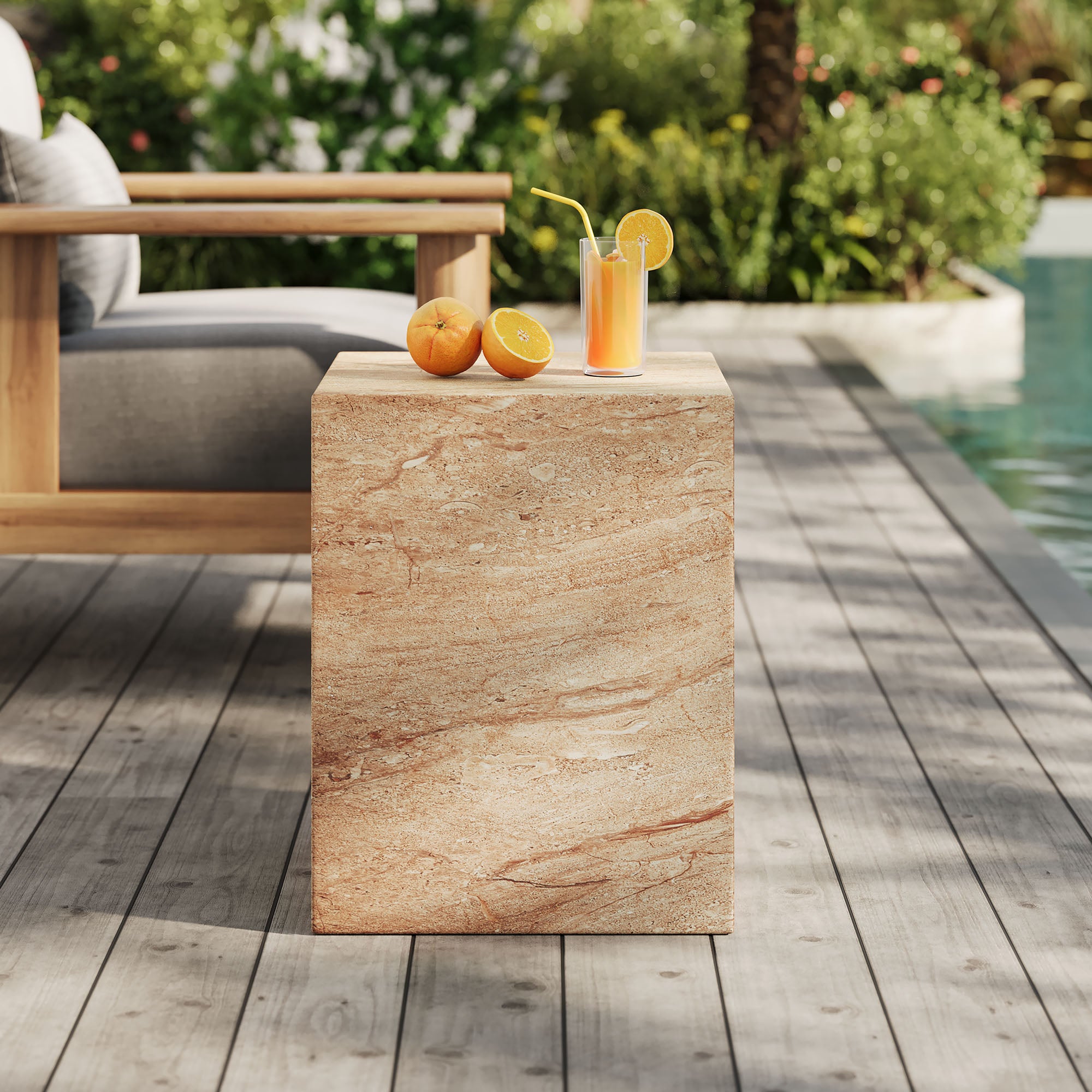 Jordan Outdoor Concrete Side Table