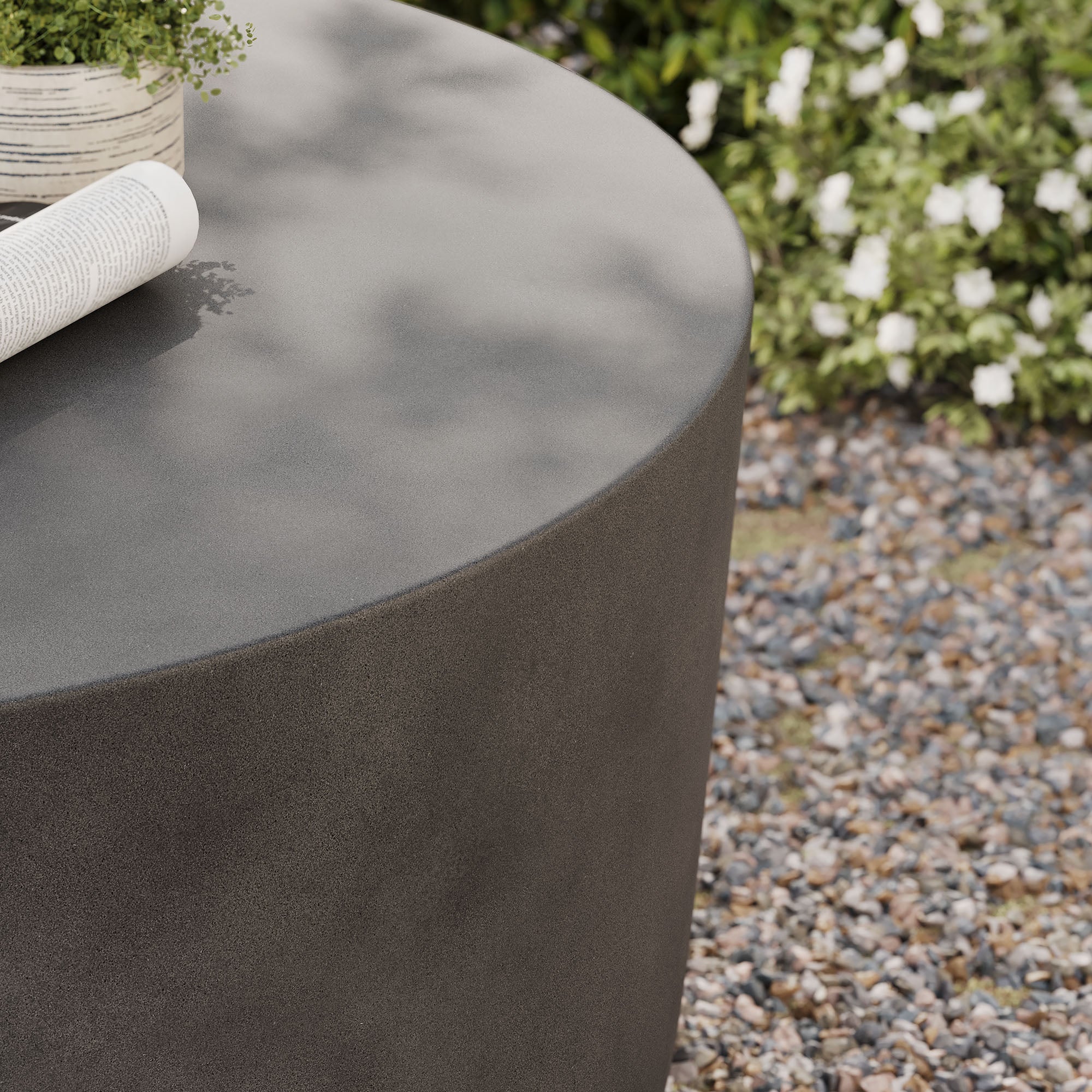 Bryson Round Outdoor Concrete Coffee Table