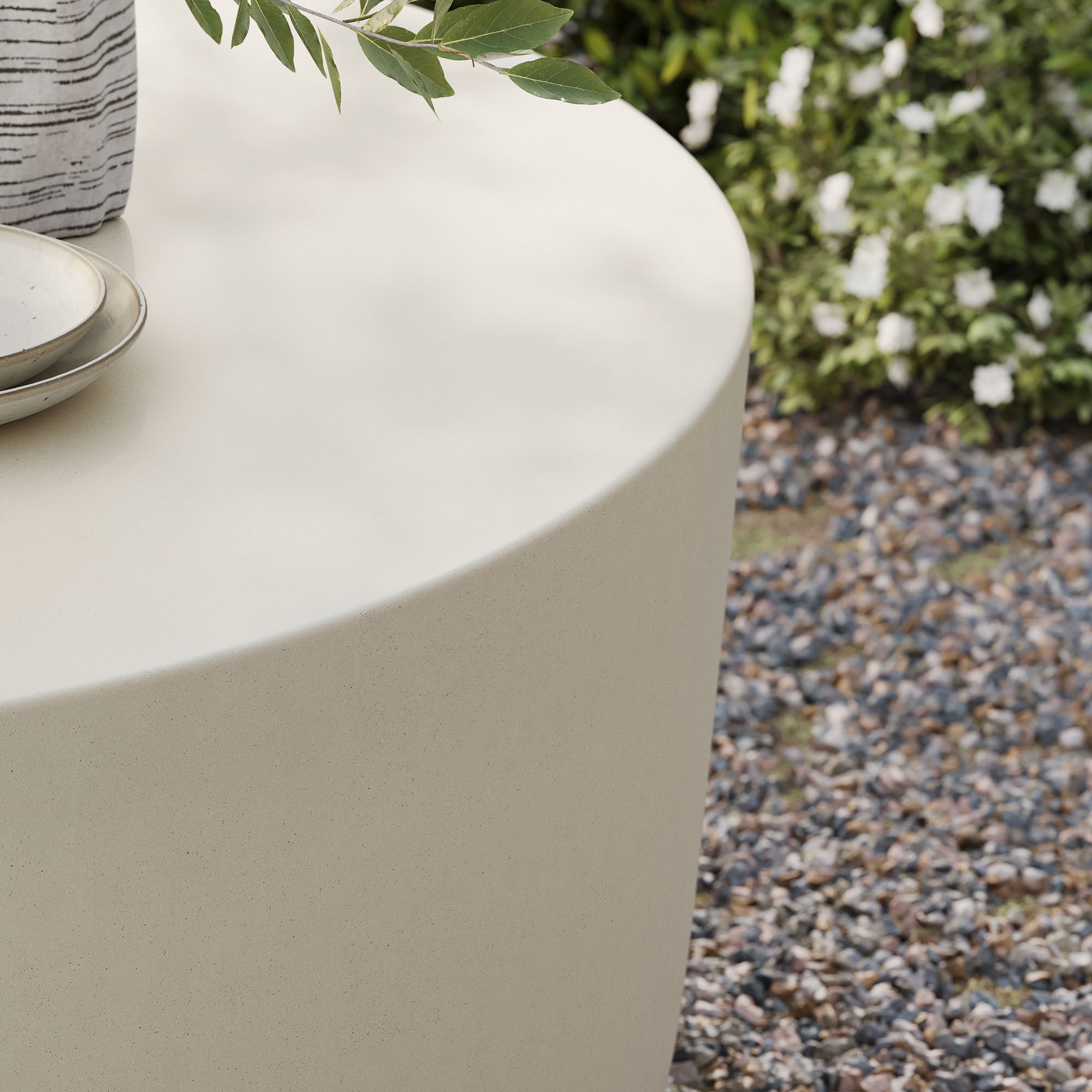 Bryson Round Outdoor Concrete Coffee Table
