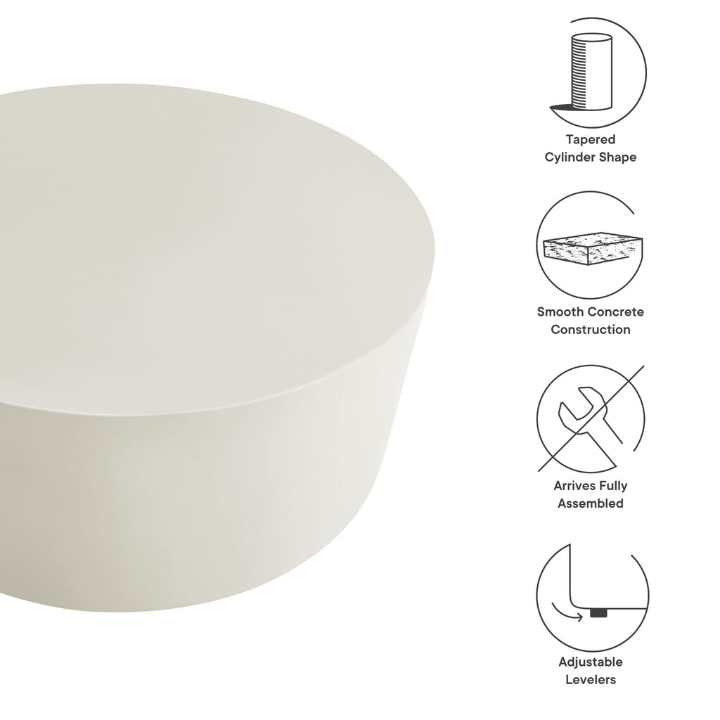 Bryson Round Outdoor Concrete Coffee Table