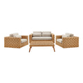 Steffan 4 Piece Outdoor Wicker Rattan Set