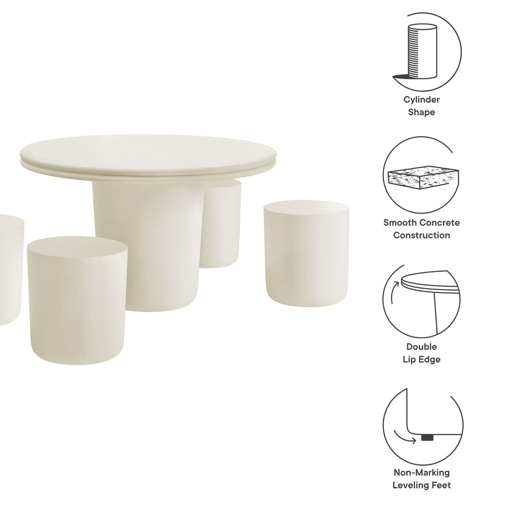 Bryson Concrete 5 Piece Dining Set