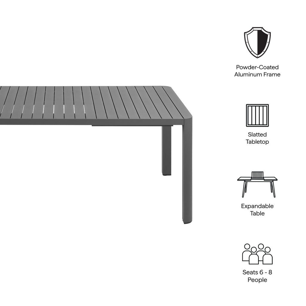 Tulsa Outdoor Extendable Aluminum Dining Table