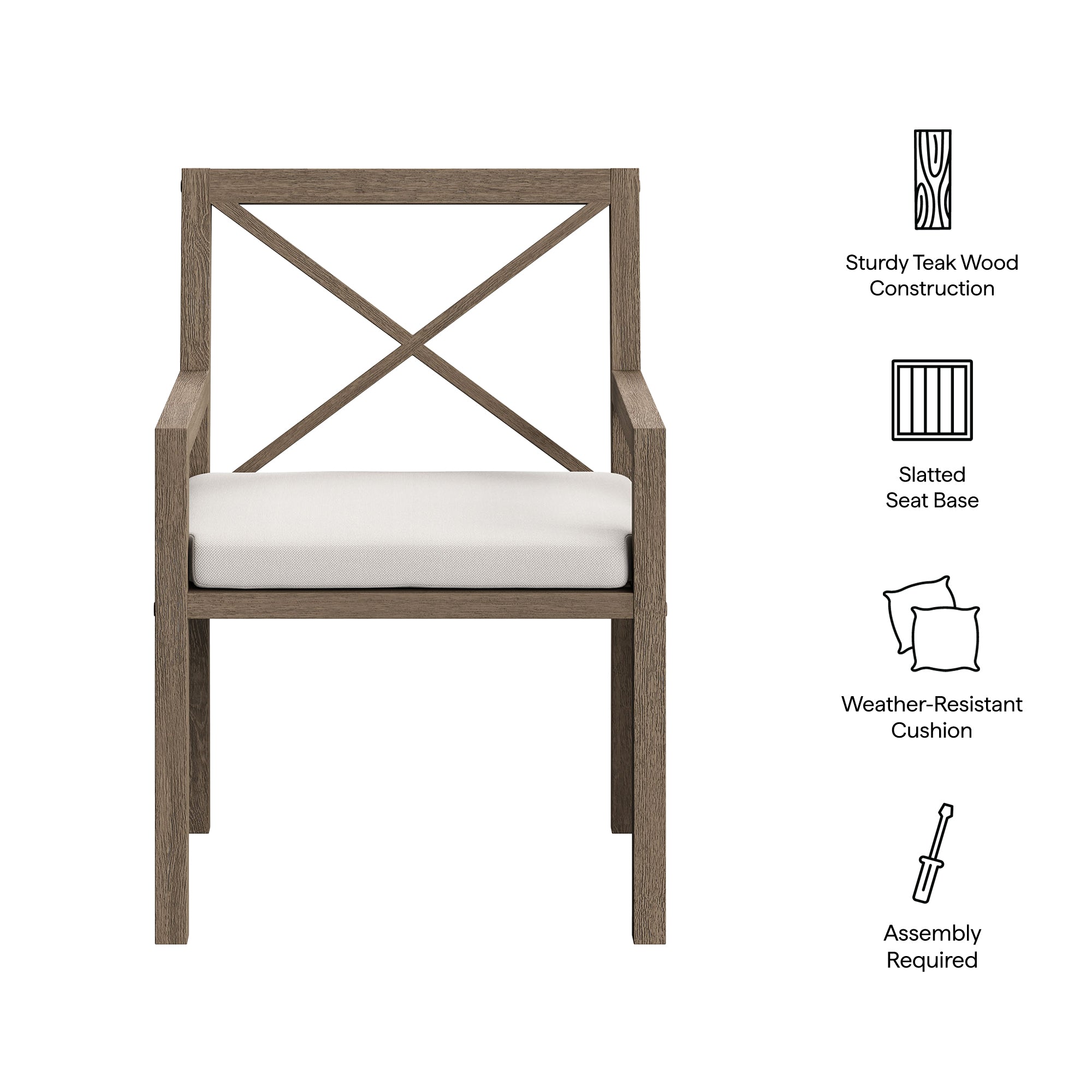 Eastern Teak Outdoor Dining Armchair