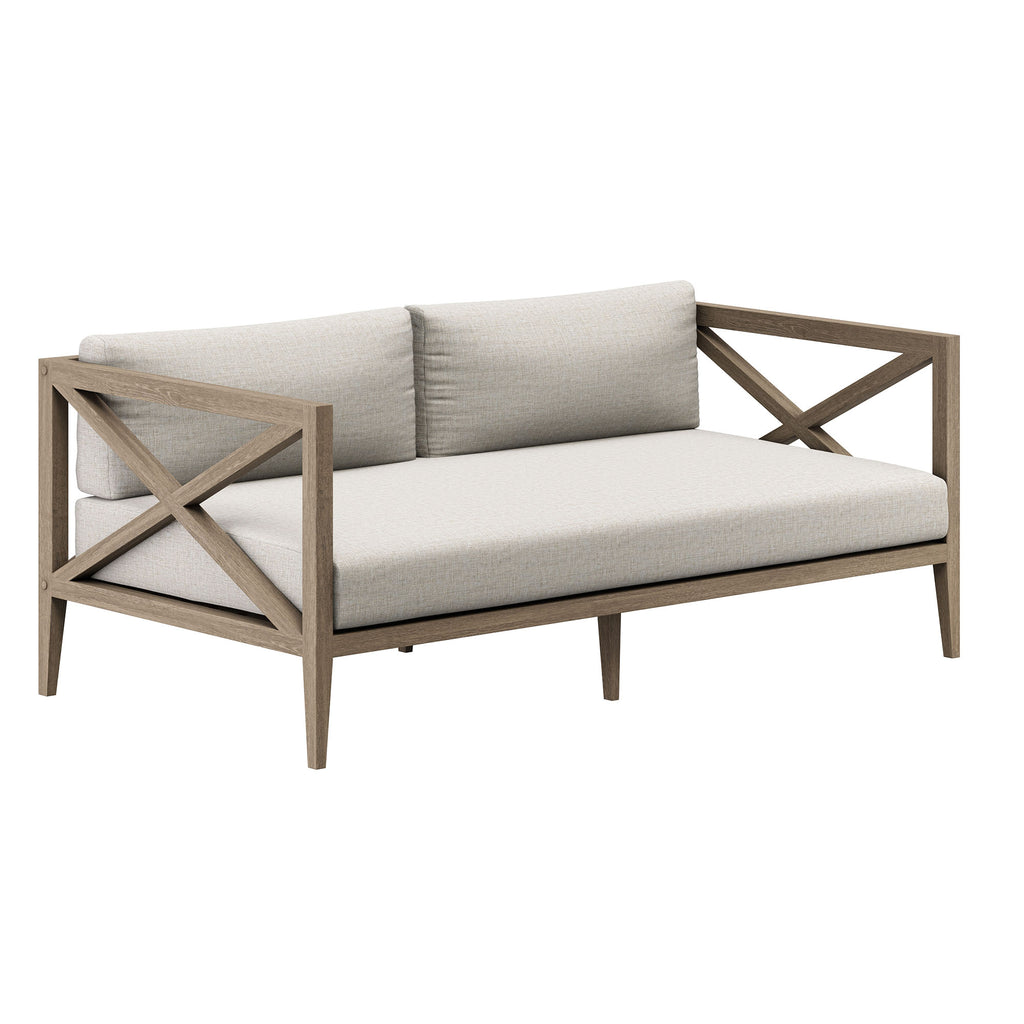 Eastern 5 Piece Outdoor Teak Wood Set- 2 chairs, 1 Sofa, Ottoman