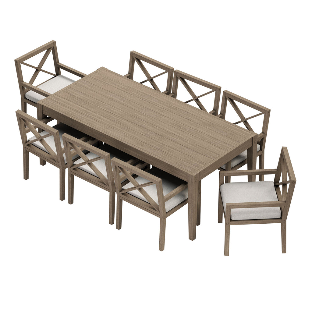 Eastern 9 Piece Teak Wood Dining Set