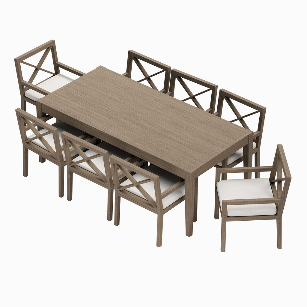 Eastern 9 Piece Teak Wood Dining Set