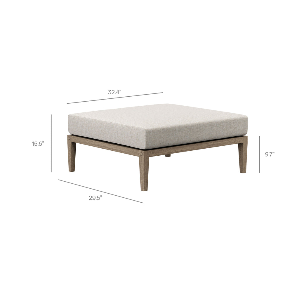 Eastern 5 Piece Outdoor Teak Wood Set- 2 chairs, 1 Sofa, Ottoman