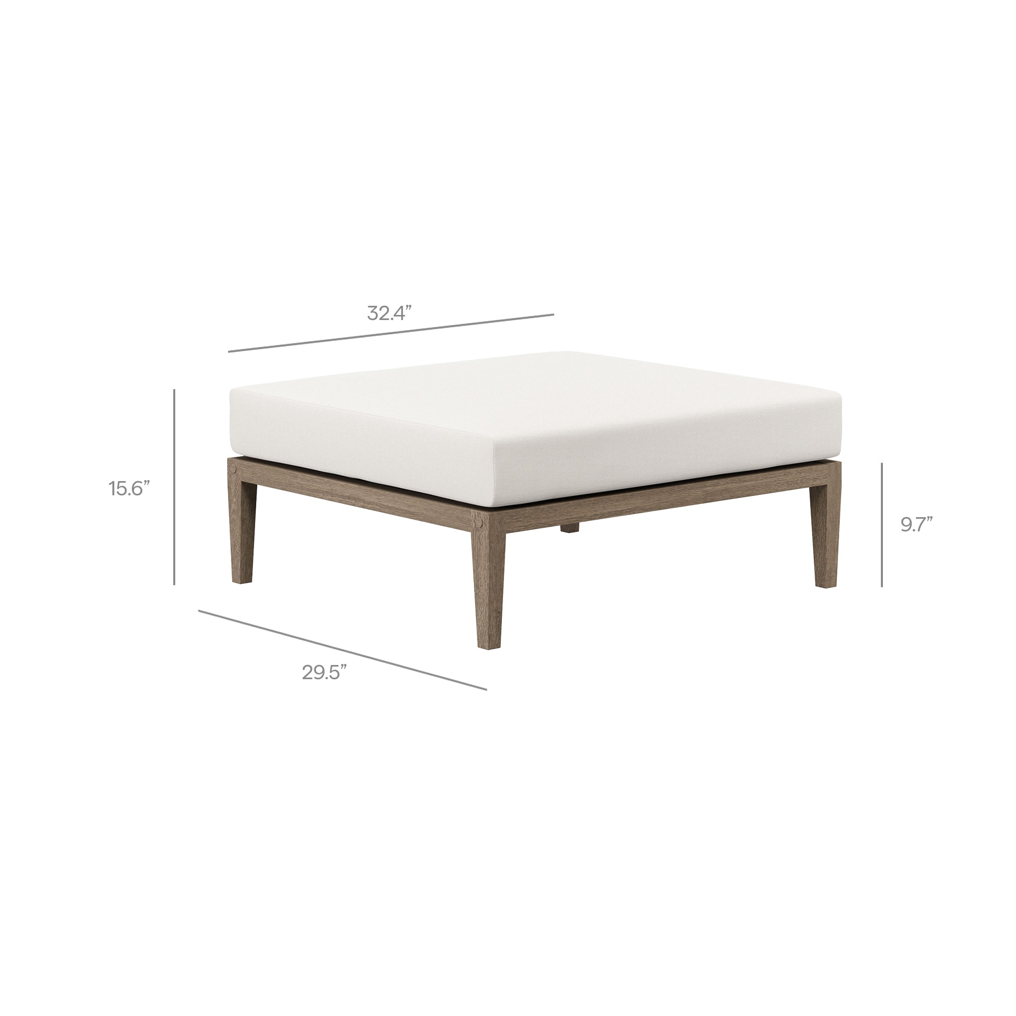 Eastern 5 Piece Outdoor Teak Wood Set- 2 chairs, 1 Sofa, Ottoman