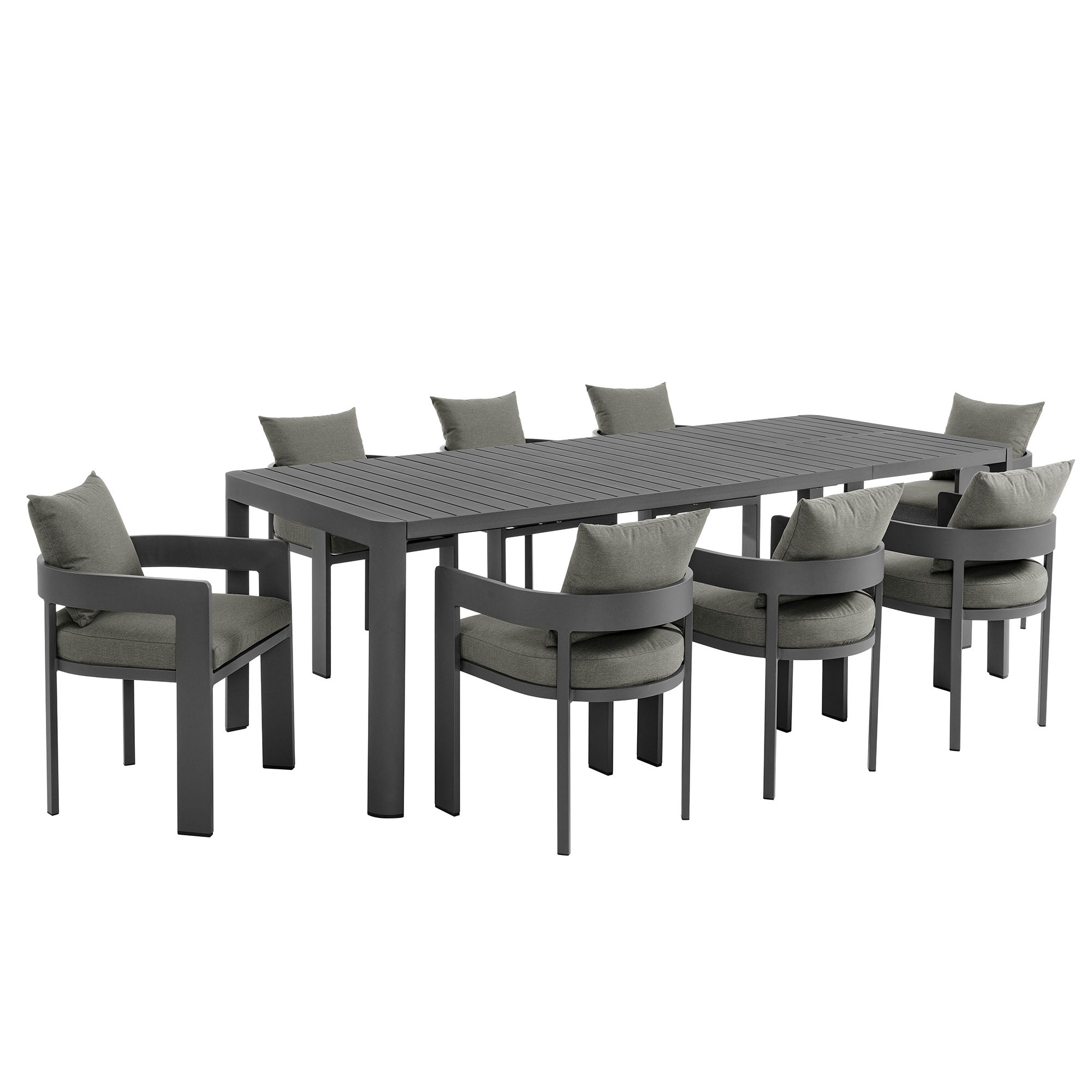 Tulsa 9 Piece Aluminum Dining Set with Extendable Table