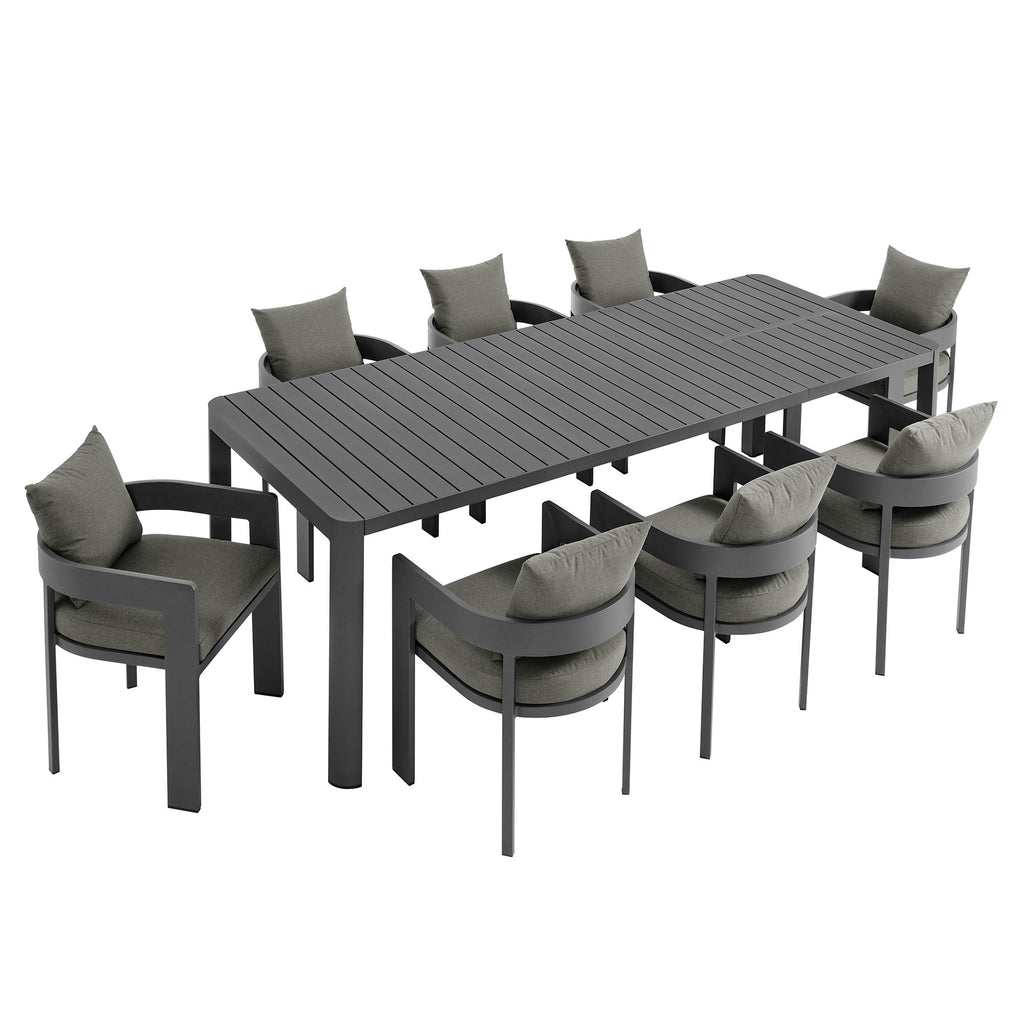 Tulsa 9 Piece Aluminum Dining Set with Extendable Table