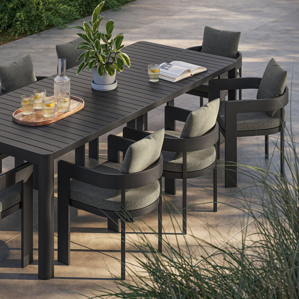 Tulsa 9 Piece Aluminum Dining Set with Extendable Table