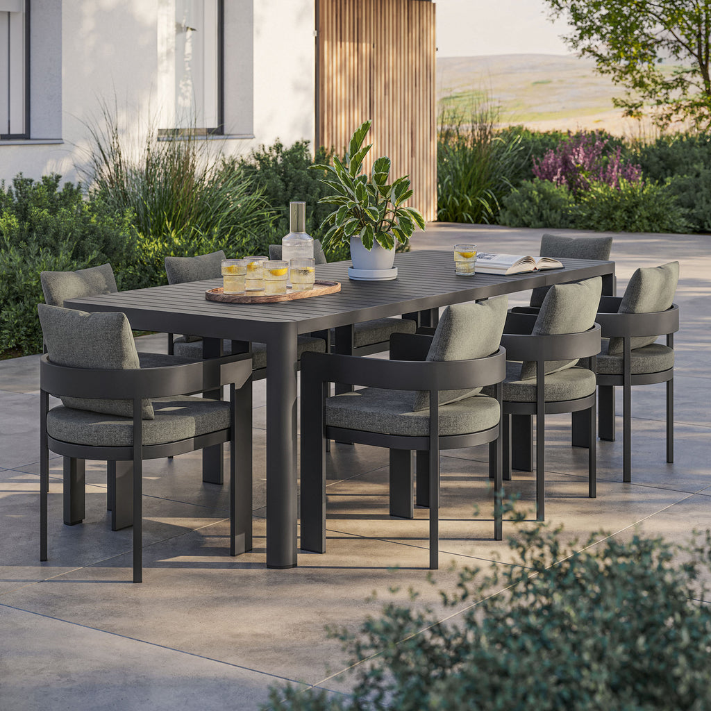 Tulsa 9 Piece Aluminum Dining Set with Extendable Table